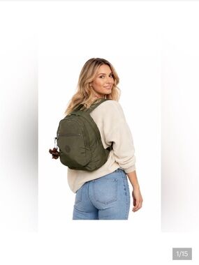 Kipling Challenger Backpack in Jaded Green Tonal NWOT